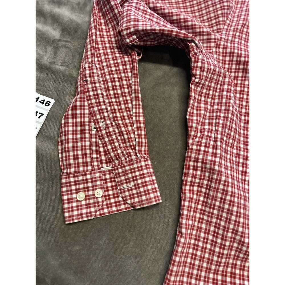 Banana Republic‎ Men's Soft Wash Shirt Red Checkered Button Down Long Sleeve